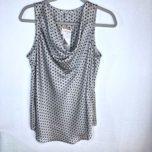 2 for $10 🛍️ Dalia Collection NWT Silky Poka Dot Shell  Top M